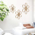 Maitys Set 3, Boho Wall Decor of Wood & Rattan Daisy Flower Wall Hanging Art, Boho Nursery Decor for Bedroom Living