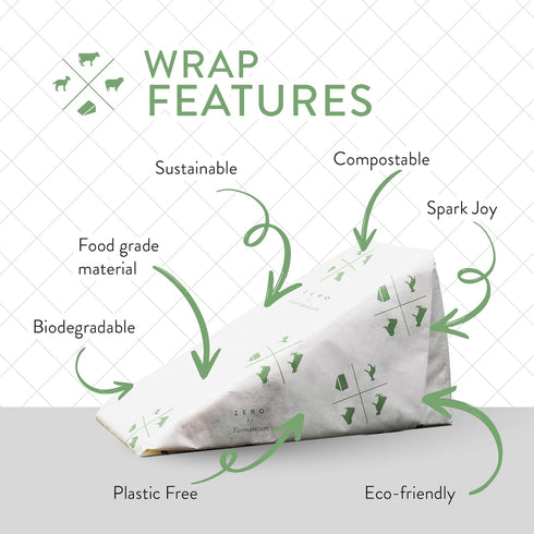 15-Pack 9 13 Inches Formaticum Zero Cheese Storage Paper, Compostable, Biodegradable, and Plastic-Free Paper to Keep