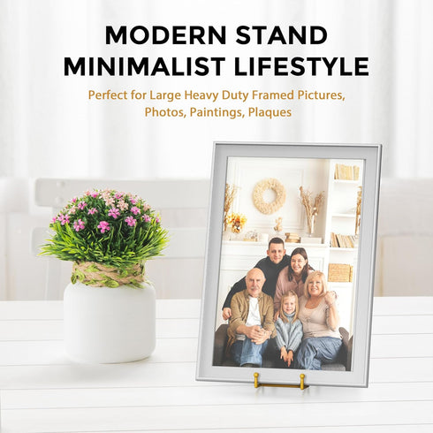 TR-LIFE 12 Inch Large Plate Stands for Display, Metal Picture Frame Holder + Small Easels for Art