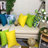 Thmyo 4-Pack 100% Cotton Comfortable Solid Decorative Throw Pillow Case, 18x18inch/45x45cm, Light Green