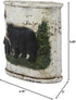 Ebros Wildlife Rustic Black Bear in Pine Trees Forest Bathroom Accent Resin Figurine with Birch Wood Finish