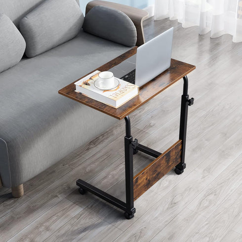 Henf Mobile Sofa Side Table Rolling Bed Table Snack Table, Height Adjustable Portable Laptop Computer Stand Desks