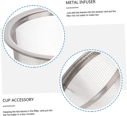 8pcs Tea Screen Tea Infuser Filter Teapot Strainer Replacement Metal Mesh Tea Strainer Tea Pot Strainer Stainless Steel Tea Kettle Metal Infuser Snap Advanced Powdered Sugar by SHOWERORO