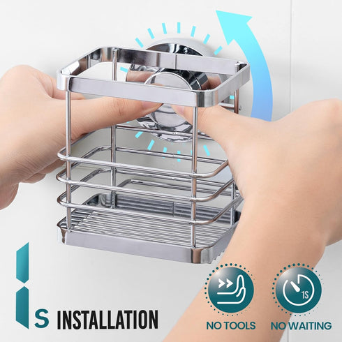 TAILI Patented Suction Cup Toothbrush Holder, Stainless Steel Anti-Puddling Shower Toothbrush Holder, No Drilling