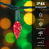 C6 50 25ft BOHON Red White and Green Christmas Lights Outdoor Faceted LED Plug in Fairy Twinkle Warm String Lights