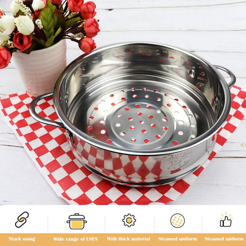 Stainless Steel Steamer Pot, 7 Inches Round Cooking Rack for Kitchen Dim Sum, Dumplings, Bun (18cm)