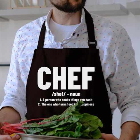 Chef Aprons for Men Women - Kitchen Apron with Pockets for Cooking, Grilling Gifts for Dad, Mom, Birthday, Christmas