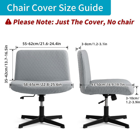 Armless YISUN Waterproof Criss Cross Chair Cover, Stretch Chair Slipcover Washable Removable Office Desk Chair Covers