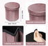Round15 Inch, 220lbs Phantoscope Storage Ottoman Velvet Folding Storage Boxes Footrest Foot Ottoman Toy Box, Padded