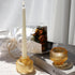 Set 4, Woho Gold Candlestick Holder of Tapered Candlestick Holders for Table Centerpiece, Glass Taper Candle Holders