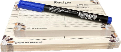 Recipe Cards 4x6 Double Sided, 40 Count Blank Recipe Cards with Gift Pen