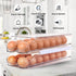 Automatic Rolling Egg Holder for Fridge, Stackable Container with Lid, Clear Plastic Egg Dispenser, Bin & Tray (1 Tier)