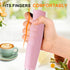 YUSWKO Pink Handheld Milk Frother with Stand, Rechargeable Electric Whisk, 3 Heads, 3 Speeds for Coffee, Latte
