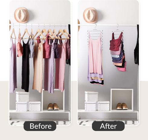 ZEDODIER 2 Pack Tank Top Hanger, Space Saving Bra Hanger, Non-Slip Hanging Sport Bras Holder, Closet Organizers and Storage for Camisoles Tank Tops Bras Ties Swimsuits Strappy Dress, Silver by ZEDODIER