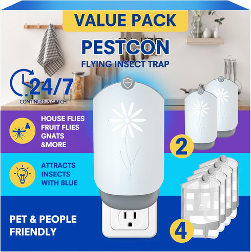 2 Flying Insect Trap for Indoors, Plug in Fly Trap Bug Catcher