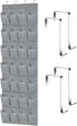 Over The Door Shoe Organizer, 28 Pocket Shoe Rack for Closet, Hanging Door Storage, Gray
