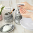 Crackled Glass Silver Hand Soap Dispenser - Decorative Countertop Lotion Dispenser for Bathroom