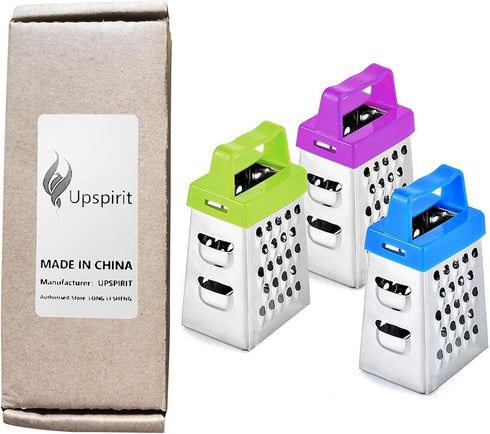 3pcs Pack 3 Mini Cheese Grater, Stainless Steel Small Box Graters for Kitchen Slicer for Garlic Ginger Vegetable