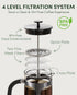 BAYKA 34 Ounce French Press Coffee Maker, Heat Resistant Borosilicate Glass with Stainless Steel