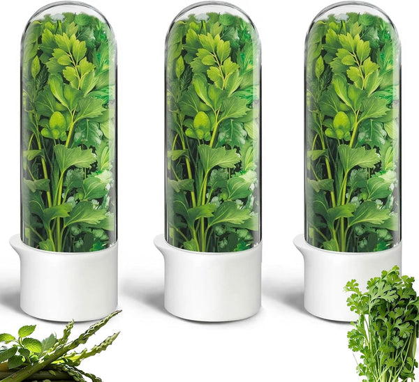 HVECT Herb Saver for Refrigerator, Herb Saver Pod Cilantro Containers for Refrigerator, Fresh