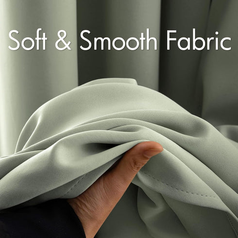 MIULEE Blackout Curtains Set of 2, 52 x 90 Inches, Sage Green, Thermal Insulated Room Darkening Drapery for Bedroom