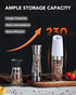 Electric Salt and Pepper Grinder Set, Refillable Battery Operated Automatic Shakers, Adjustable Coarseness