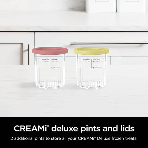 2 Pack, NC500 1 XSKPNTLD2 Ninja Creami Deluxe Pints Compatible with Series Creami Deluxe Ice Cream Makers, Genuine