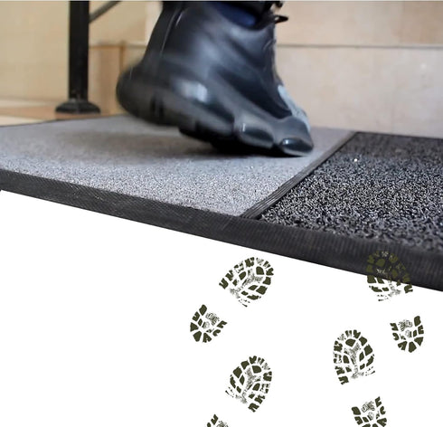 Outdoor Doormats, Shoe Disinfection Mat, Sanitizing Footbath Mat, Grey Wet Dry Rug for Outdoor Use
