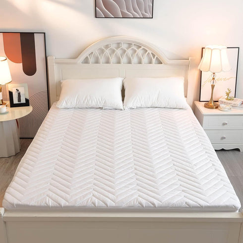 Quilted Waterproof RV King Mattress Protector Pad for 72x80 Narrow King Bed, Elastic Pocket Fitted Sheet Style Cover