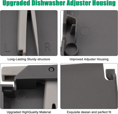 Upgraded W10320665 Dishwasher Dishrack Adjuster Housing Right Hand, For Whirlpool Kenmore Dishwasher Top Rack Parts