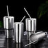 Hiware 12-Pack Reusable Stainless Steel Metal Straws - Long Drinking Straws with Case for 30 oz and 20 oz Tumblers