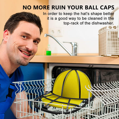 Coopache 4 Pack Hat Washer for Baseball Caps, Washing Machine Hat Cleaner Holder Protector for Dishwasher