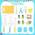 FGASIDYO 16PCS Set 3 Montessori Kitchen Tools Cookware Baking Toy, Toddler Baking for Real Cooking includes Serrated