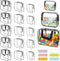 MBJZSL 18 Packs Toy Storage Bags with Labels, Clear PVC Puzzle Storage Bags,