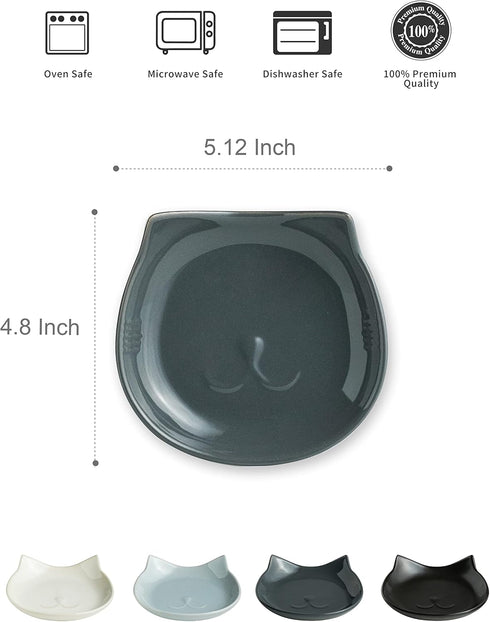 Ceramic Spoon Rest for Stove Top, Cat Cooking Spoon Holder for Kitchen Counter, Cute Spoon Rest Utensil Rest for Spatula Spoons Ladles, Dark Gray