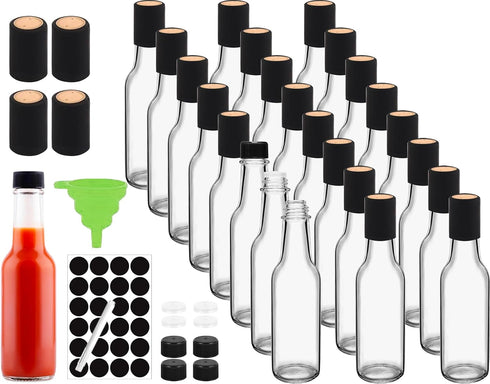Ahhute Sauce Bottles, 5oz Small Olive Oil Bottles with Shrink Capsules, Mini Vanilla