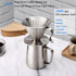 304 100 600ml Lalord Pour Over Coffee Maker, Stainless Steel wIth pcs Paper Filters & Milk Frothing Pitcher, for Home