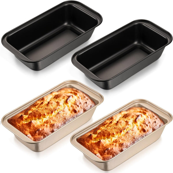 Patelai 4 Pieces Nonstick Bread Pan, 8.5 x 4.5 Inch Carbon Steel Kitchen Baking Tin for Bread