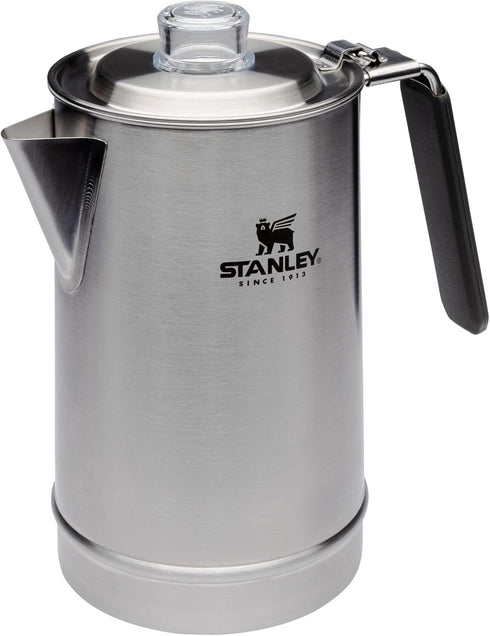 Stanley 1.1QT Coffee Percolator, Stainless Steel Wide Mouth Coffee Press, Large Capacity
