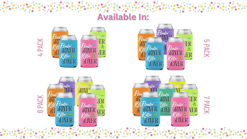 Floatin' the River Killin' My Liver Coolies Party Favor Gift (7 Pack) for Girls Trip
