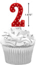 Papyrus Number 2 Birthday Candle, Red Polka Dots, 1-Count
