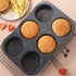 Silicone Hamburger Bun Mold, 6 Cavity Loaf Pan, Non Stick Baking Tool for Easy Release Household Baking