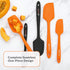 Chef Series 3 Piece Silicone Spatula Set - 600°F Heat Resistant Kitchen Scrapers for Cooking, Orange