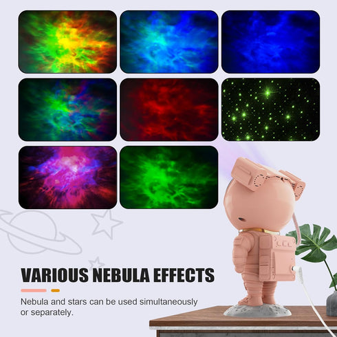 2025 Cute Room Decor Aesthetic - Pink Astronaut Galaxy Projector for Teen Girls Bedroom, Star Projector Night Light