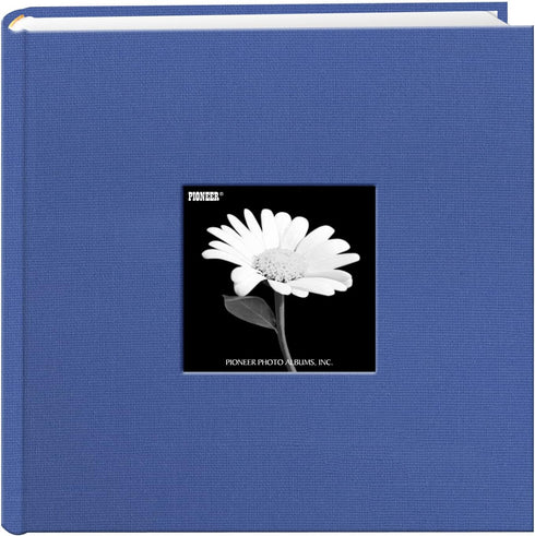 Fabric Frame Photo Album, Sky Blue - 200 Pockets for 4x6 Photos