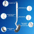 HAMITOR Toilet Bowl Brush Holder Set, 2 Pack Deep Cleaning Silicone Toilet Scrubber with Curved Bristle