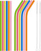Coson Home Reusable Silicone Drinking Straws, 8.5 Inches with 2 Cleaning Brushes for 6-12 oz Tumblers, Pack of 12