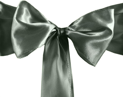 5pcs 6 x106 Efavormart Eucalyptus Sage Green Satin Chair Sashes Tie Bows for Wedding Events Decor Chair Bow Sash Party