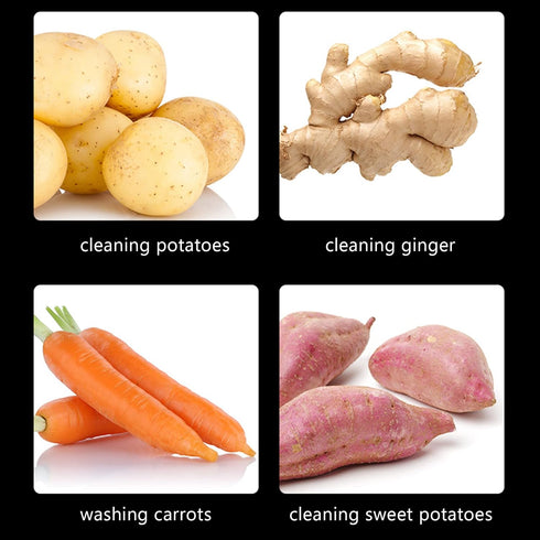 Ergonomic 304 Stainless Steel Cleaning Brush - Fruit & Vegetable Scrubber for Kitchen Hygiene