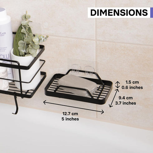 KINCMAX Premium Adhesive Soap Holder for Shower Wall - Drill Free Bar Soap Dish for Bathroom Storage - Stainless Steel